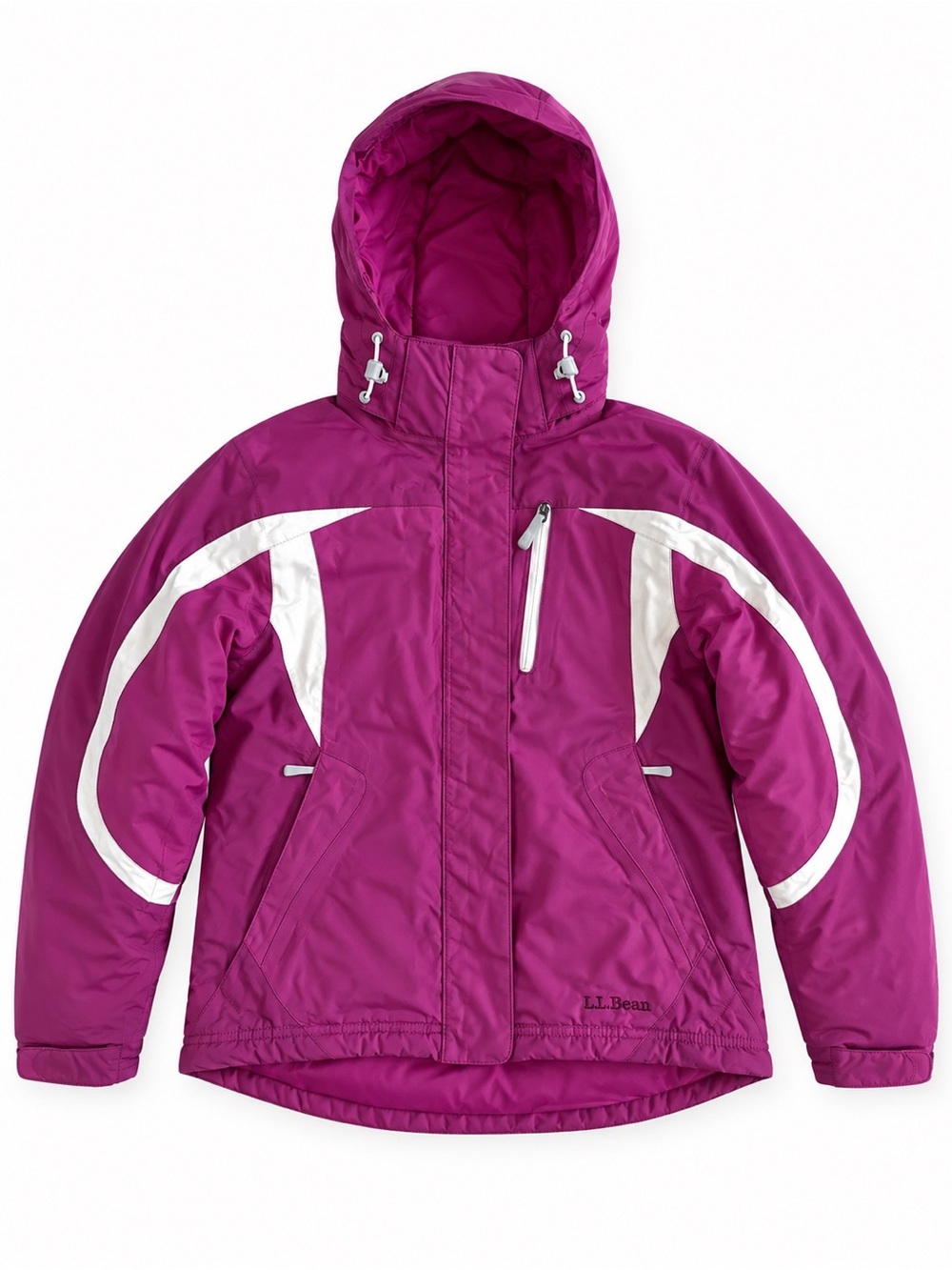 L.L. Bean Ski Jacket Hooded Insulated Winter Parka Warm Coat Colorblock Pink XS